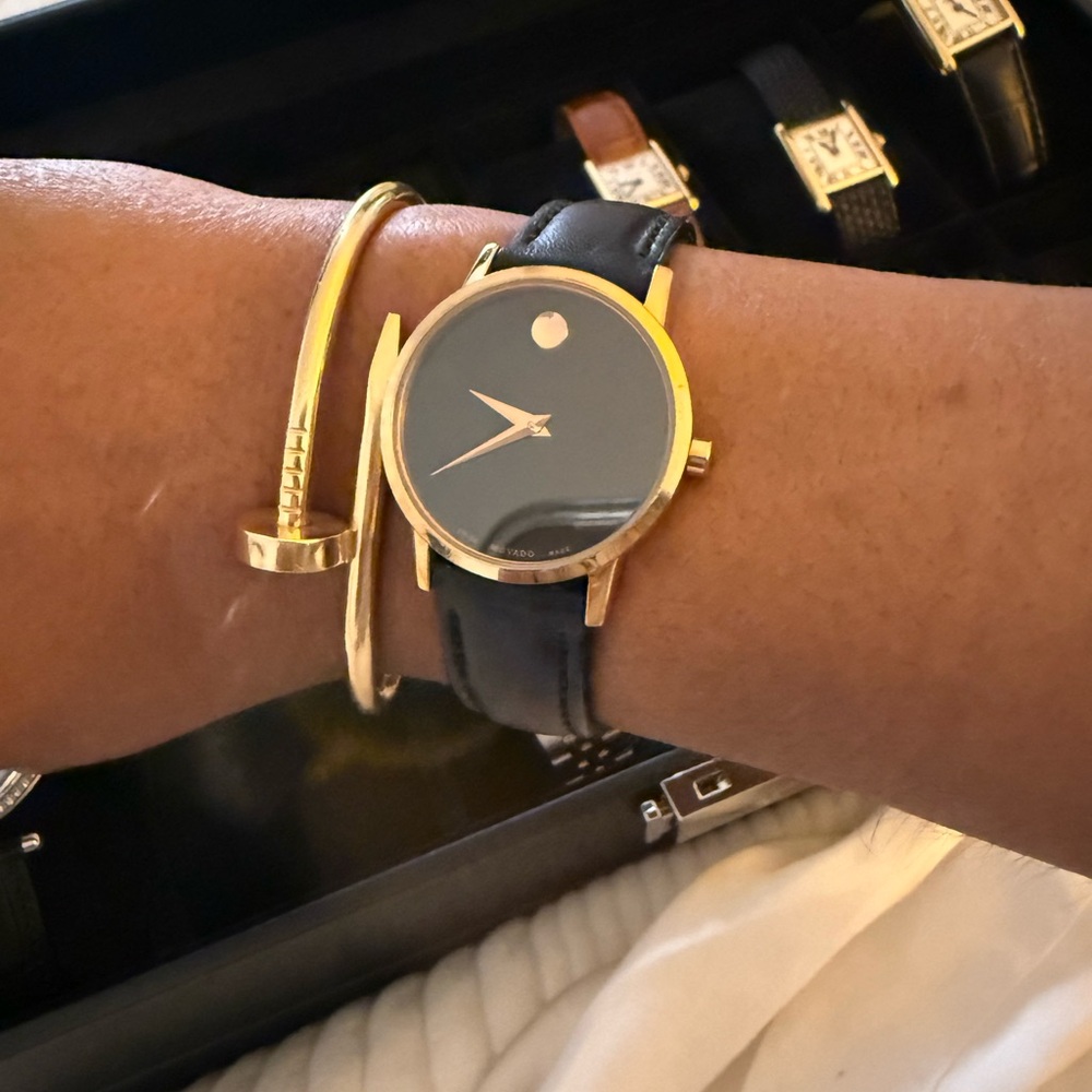 Movado Classic Museum Black and Gold Women's Watch